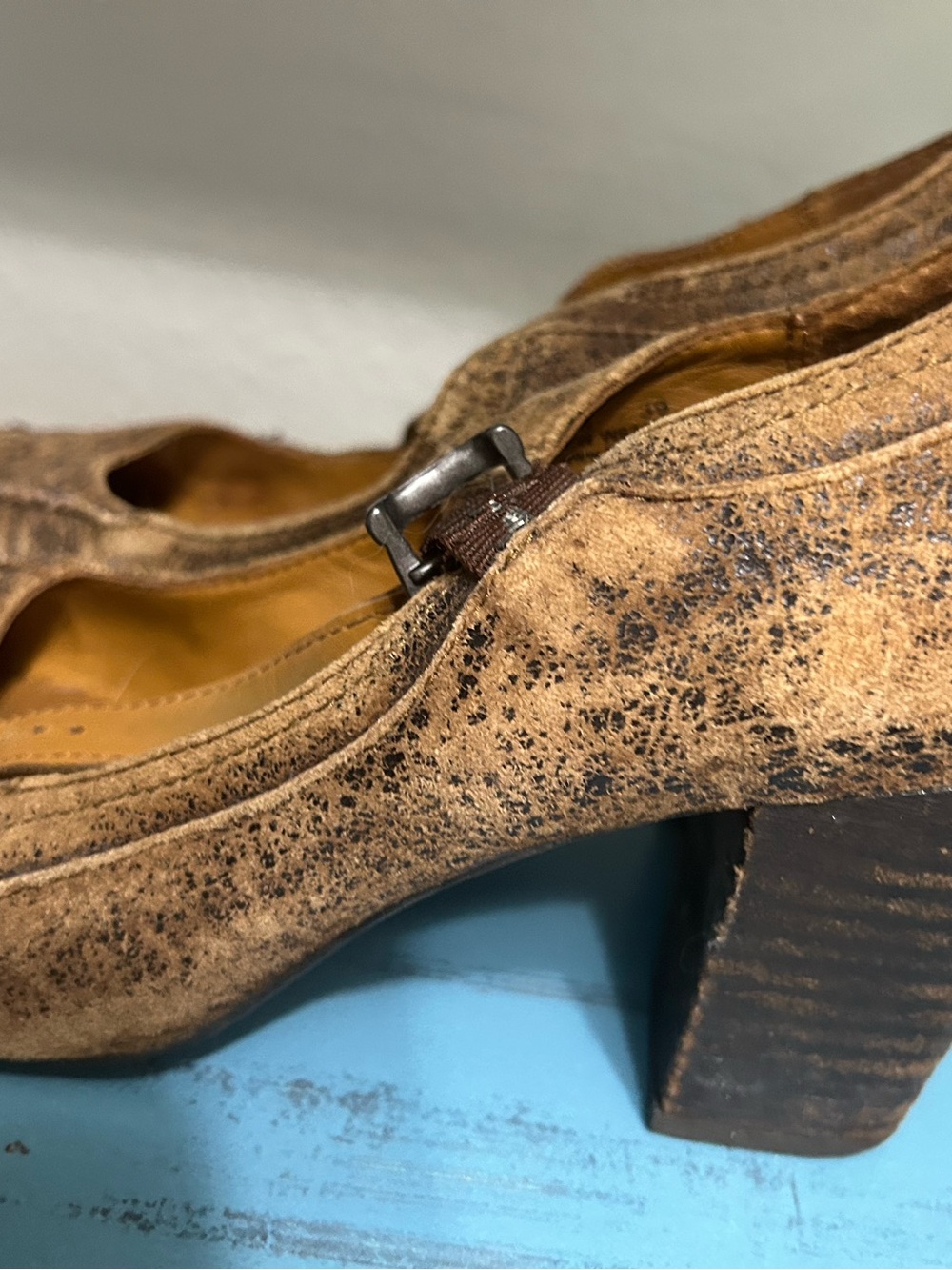 Born Distressed Brown Mary Jane Block Heels